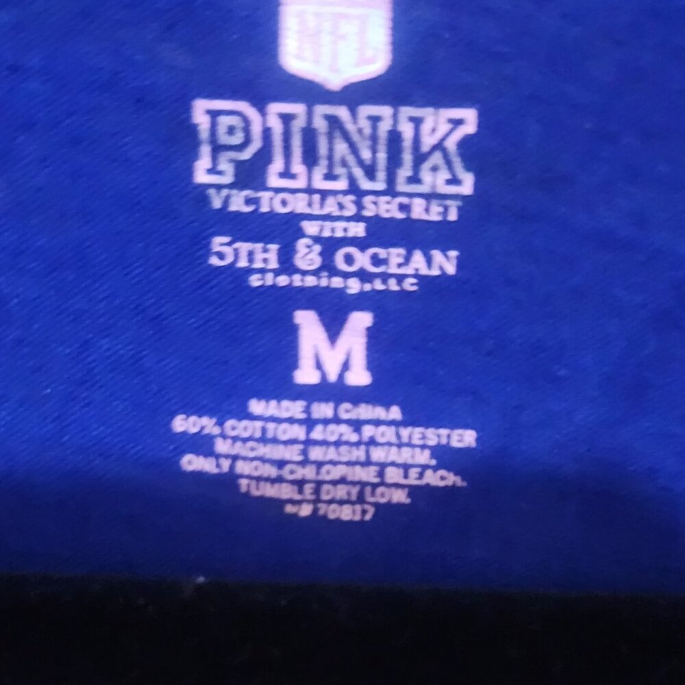 Pink Victoria's Secret NY Giants Long Sleeve Tee Multi Color Size Medium Final - Picture 6 of 6
